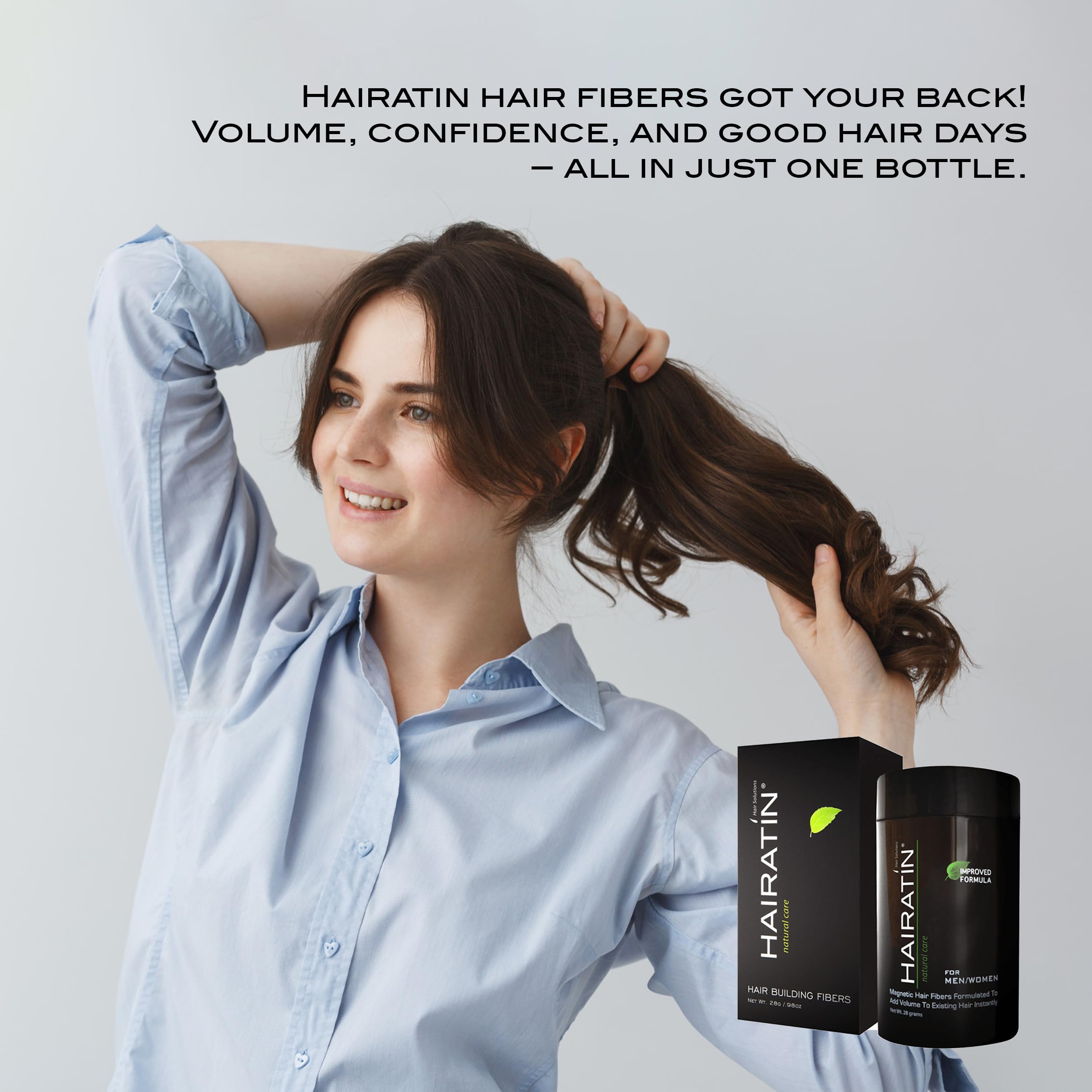 HAIRATIN eight shades provide color match for various hair colors.