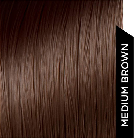 HAIRATIN fibers being sprinkled for quick, natural-looking volume.