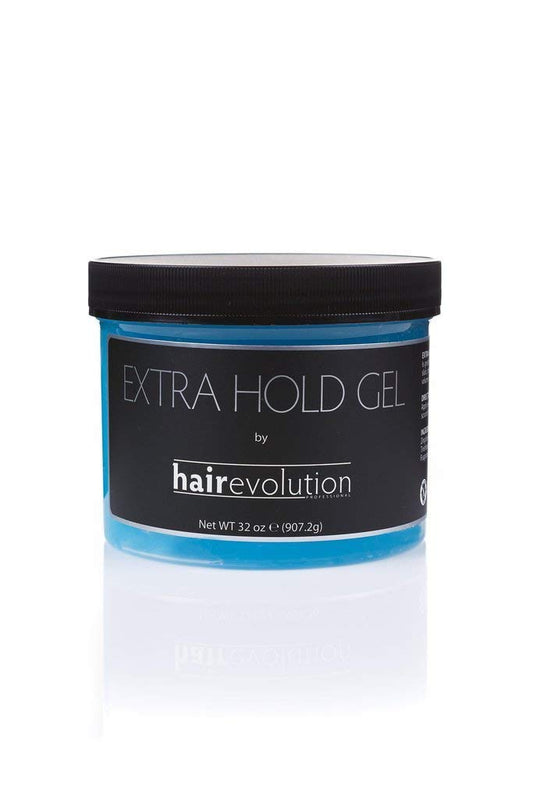 Hairevolution Extra Hold Gel bottle for strong, alcohol-free styling.