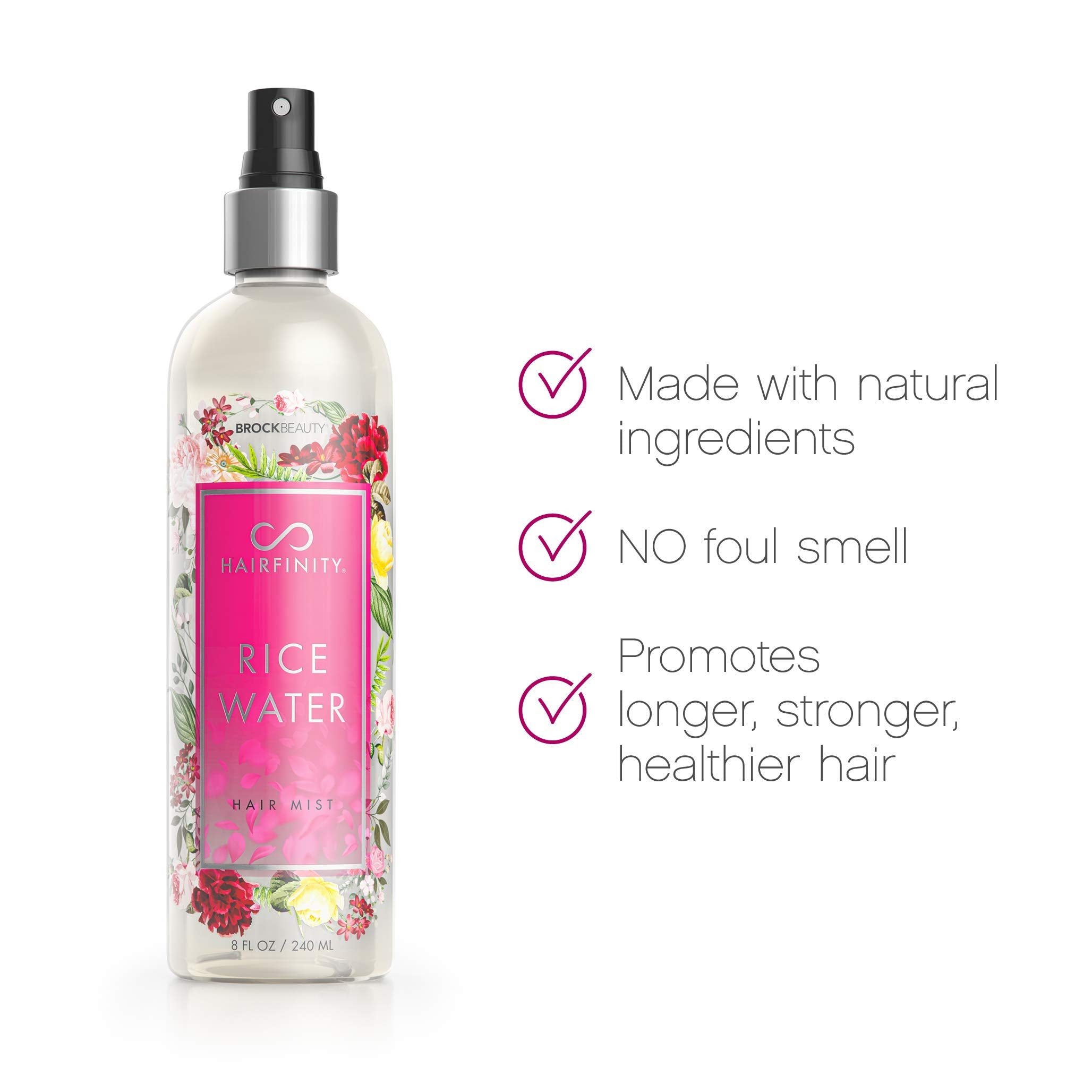 Hairfinity Rice Water Hair Mist ingredients highlight rice extract.