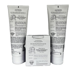 Hairgurt curl care routine in bathroom setup illustrates everyday usability.