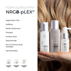 Hairmax Acceler8 Hair Booster bottle illustrates root lift.