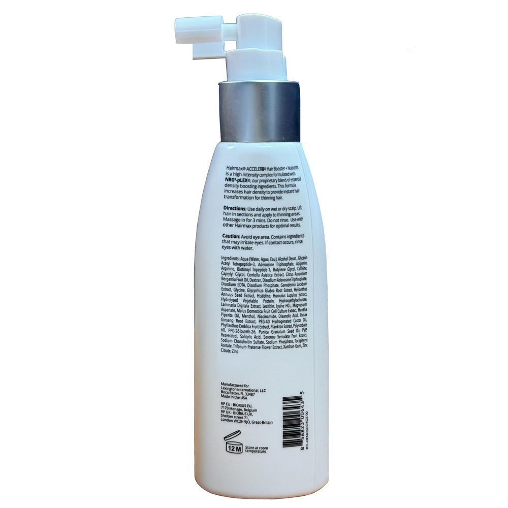 Hairmax Acceler8 packaging box highlighting design for easy home use