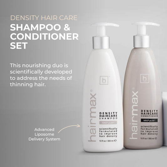 Hairmax Density Conditioner bottle for deep hydration and detangling.