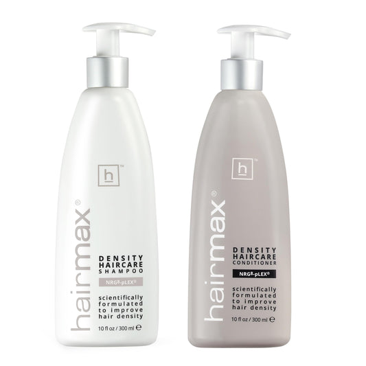 Hairmax Density Shampoo bottle for gentle cleansing and scalp refreshment.