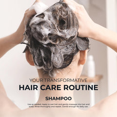 Hairmax Density Shampoo on hair showing visual fullness after use