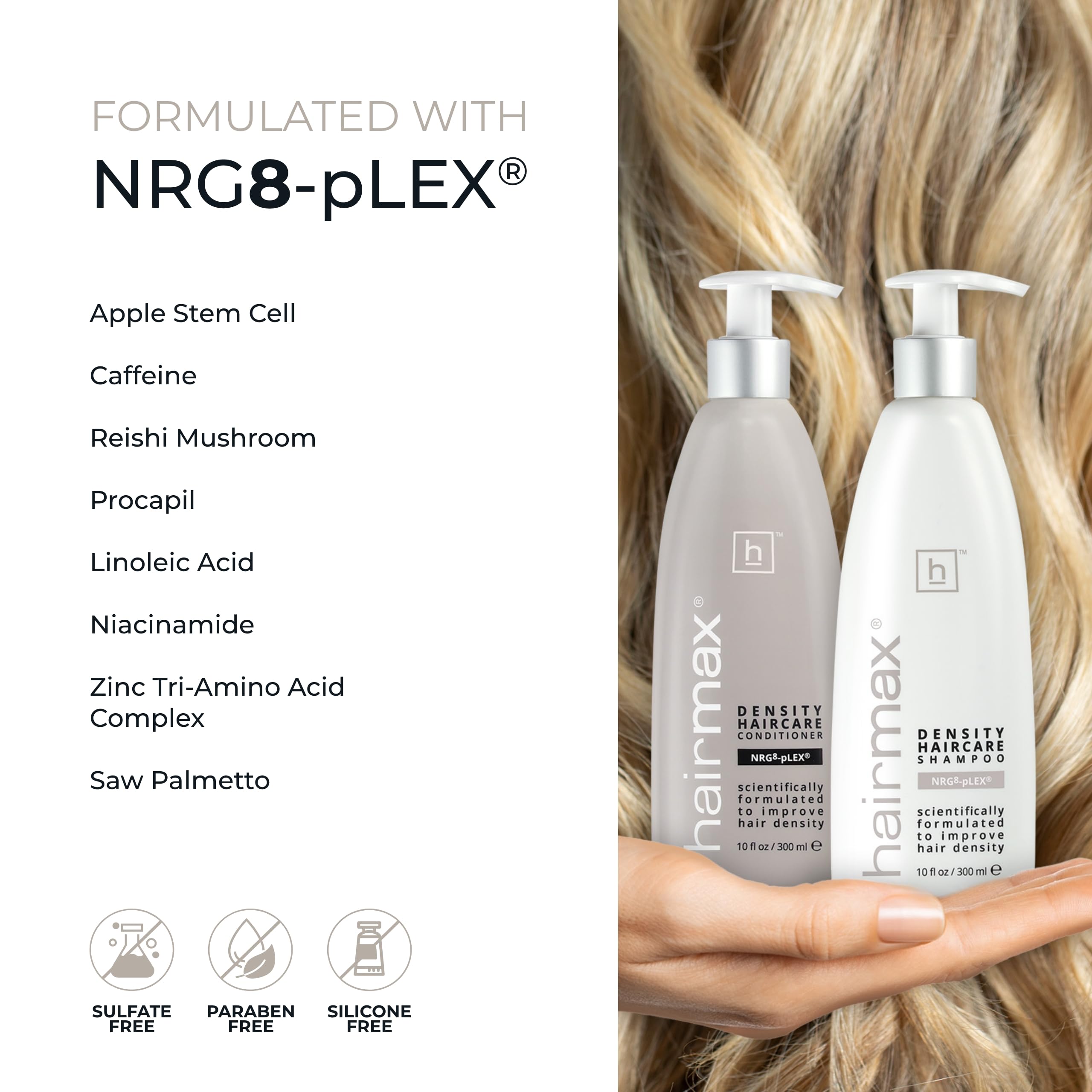 Hairmax Density shampoo lather on hair during wash.