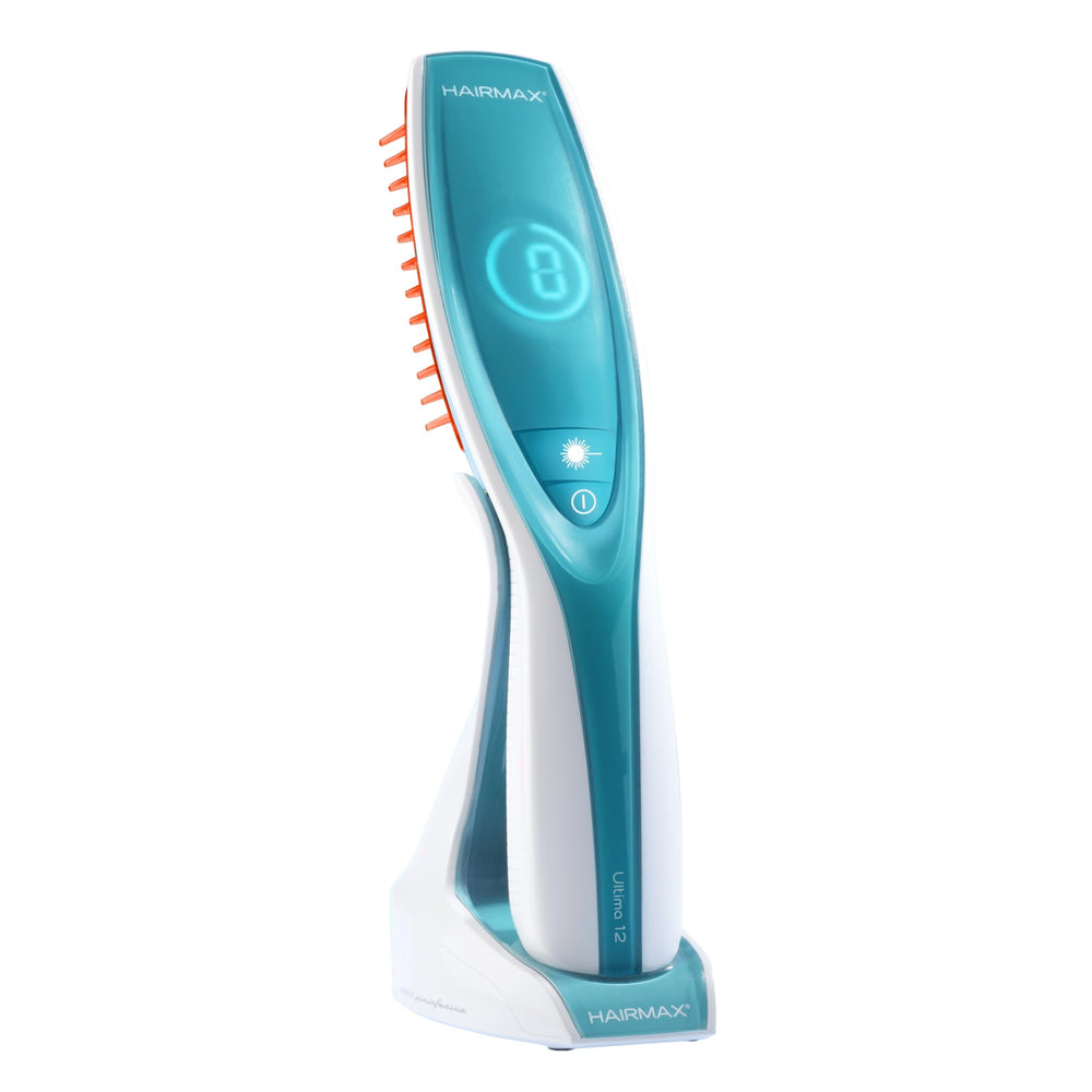 Hairmax Ultima 12 LaserComb travel case prepared for on-the-go use.