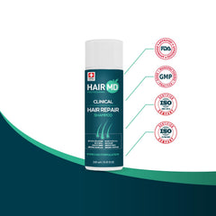HairMD Transplant Repair Shampoo user applying product during a gentle scalp massage.