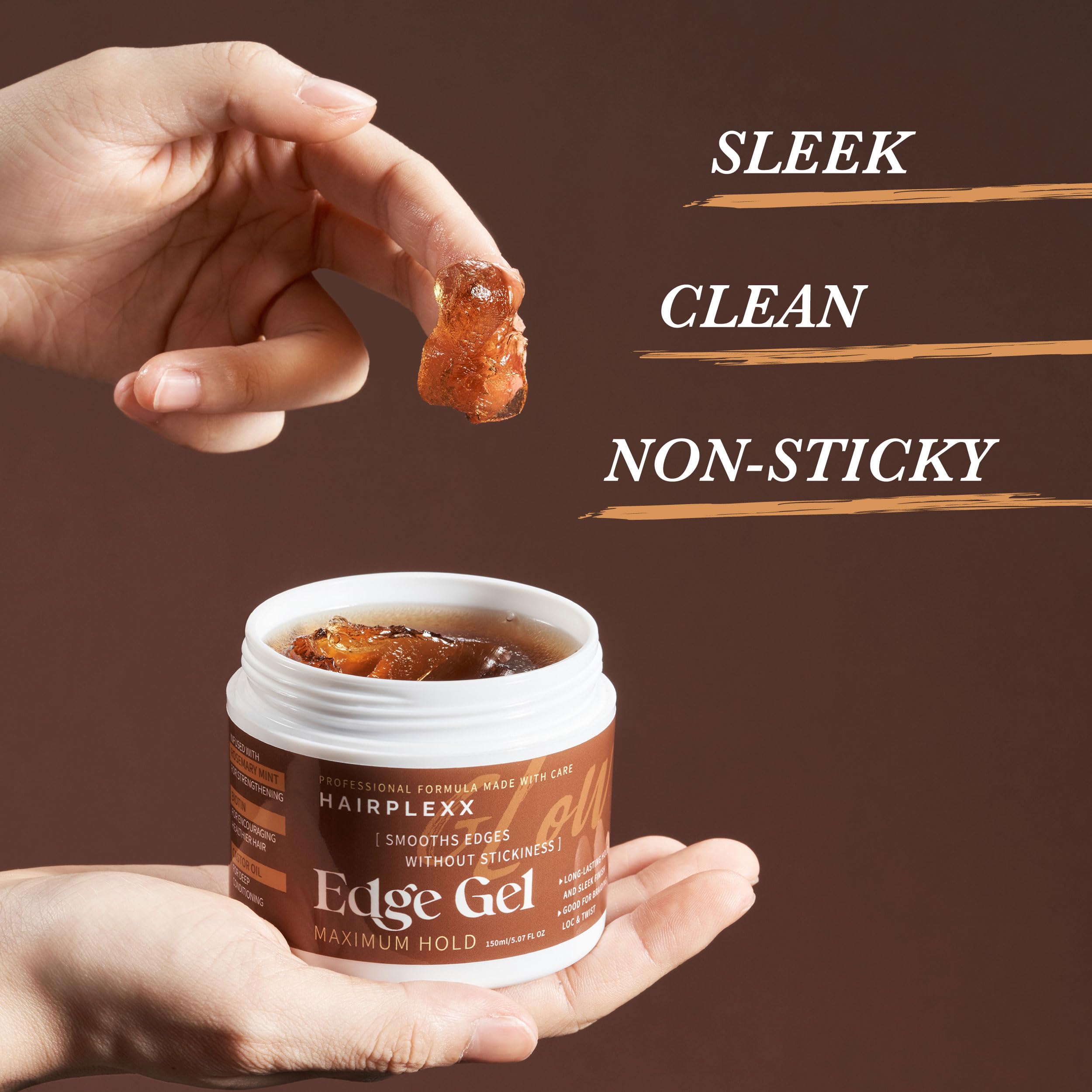 Hairplexx Glow Edge Control Gel on-edge styling with a fine brush