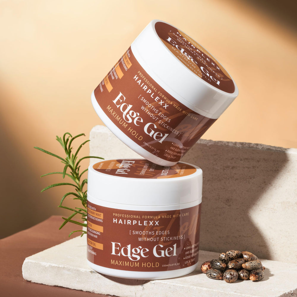 Hairplexx Glow Edge Control Gel packaging and label highlighting rosemary mint