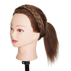 Hairro braided headband light brown shade close-up emphasizing 50 g weight.