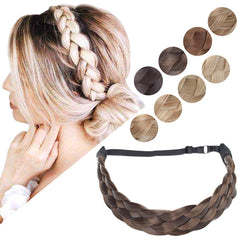 Hairro braided headband in ash brown with 5 strands, natural look and easy wear.