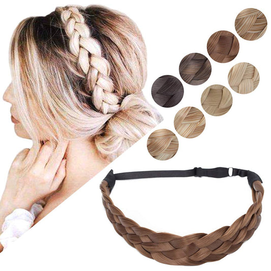 Hairro braided headband closeup five-strand plait with natural look and seamless color match.