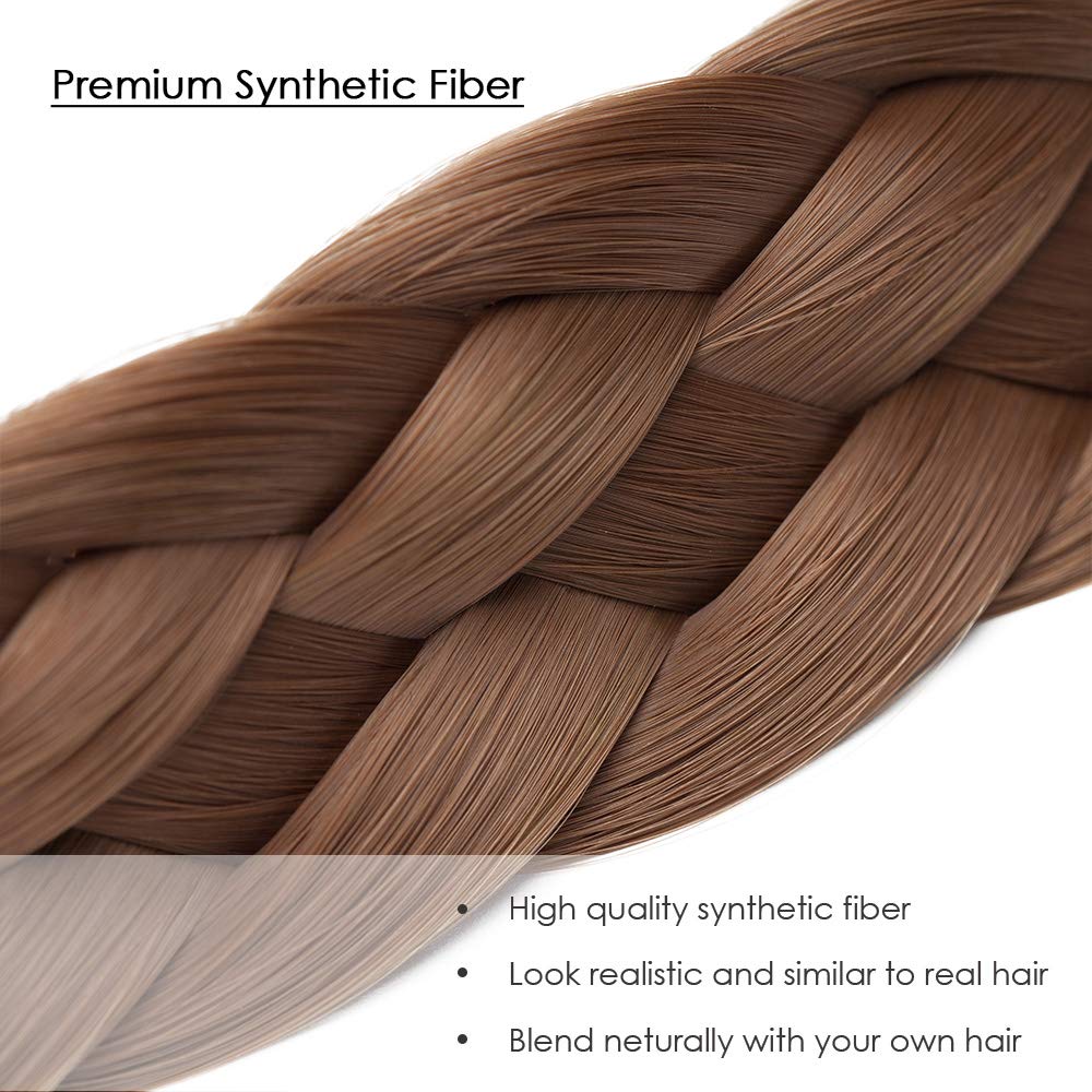 Hairro braided headband elastic strap adjustable for comfortable wear on adults and kids.