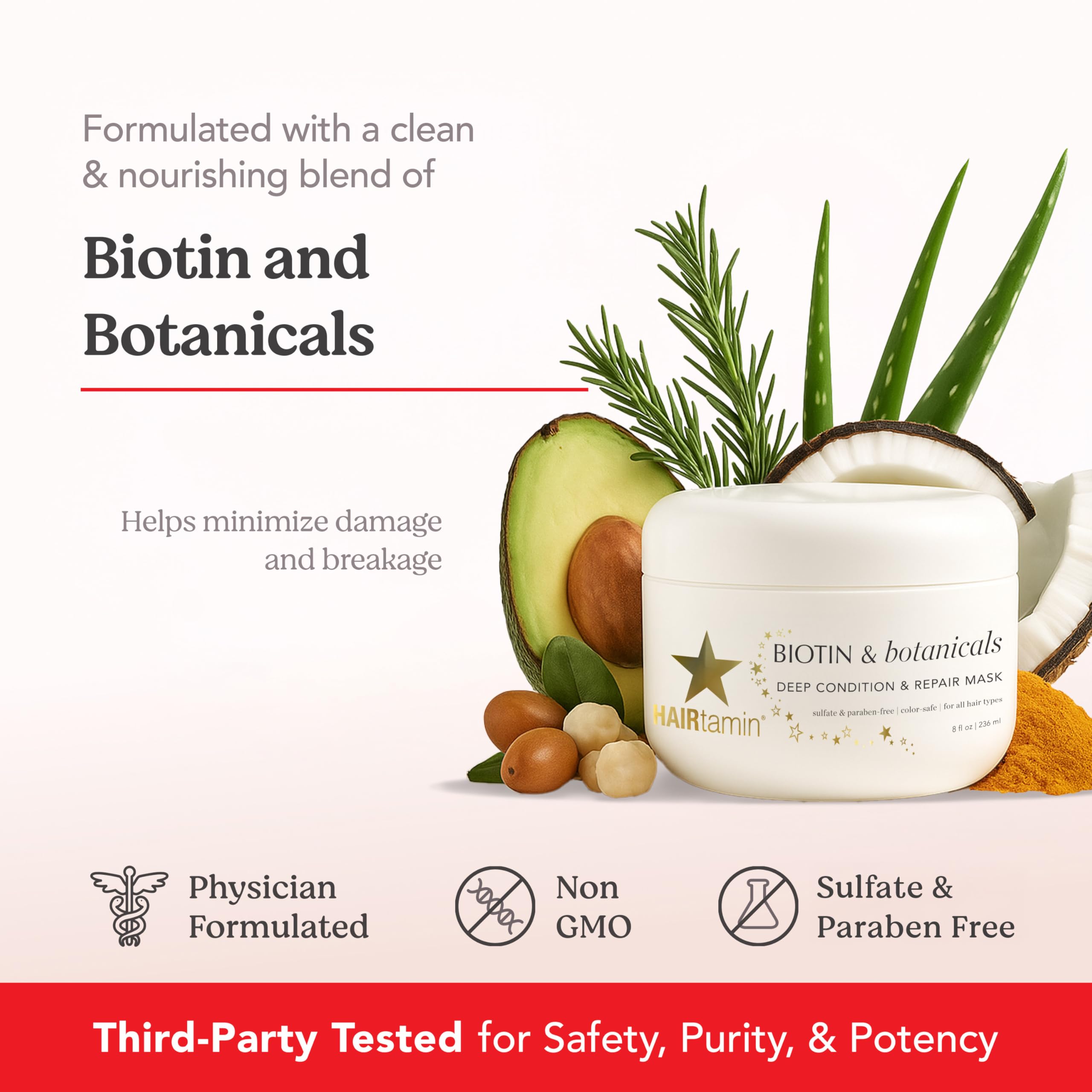 HAIRtamin rinse image showing silky, frizz-controlled results.