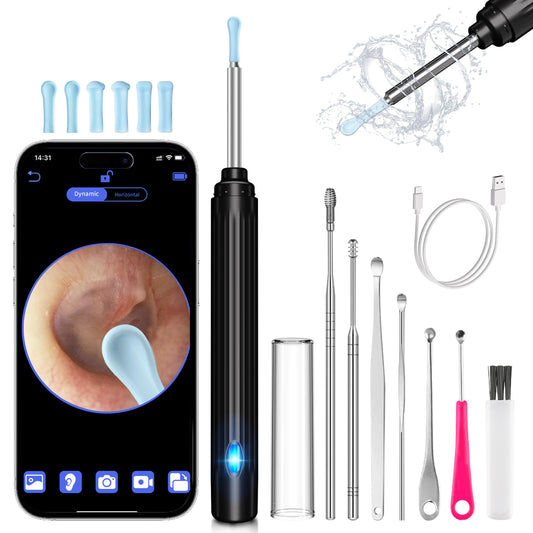 HaYiue ear cleaner camera view through 1296p lens for clearer ear canal inspection