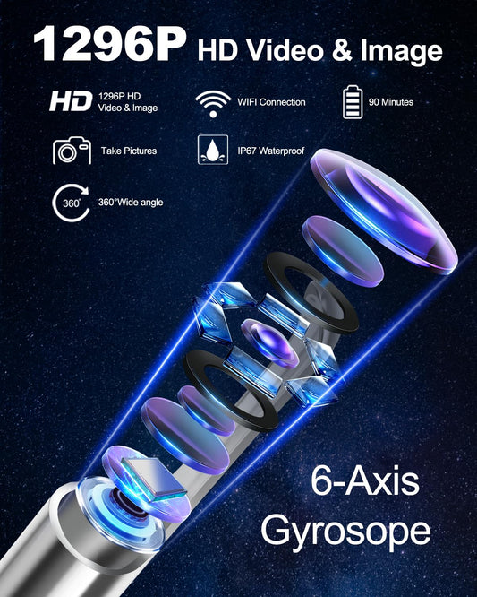 HaYiue ear cleaner camera with 6 LED lights for brighter ear canal visibility