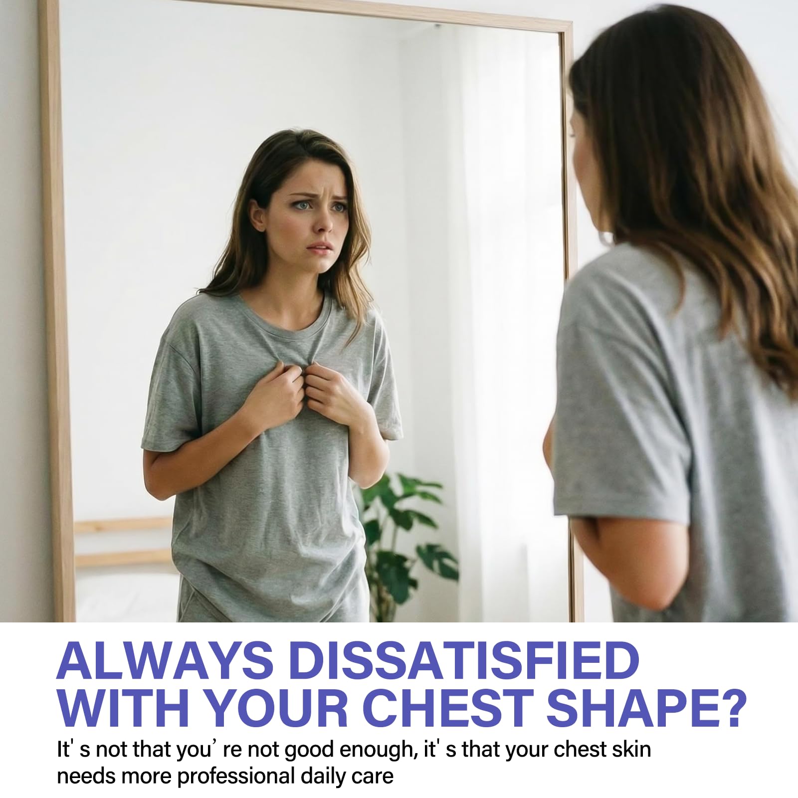 Hajoyful Breast Enhancement Patch on bust shows easy, discreet wear for daily life.