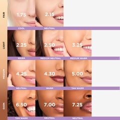 Close-up swatch of HALEYS Re-set longwear foundation on skin