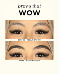 HALEYS precision brow pen taupe swatch on skin for fuller definition.