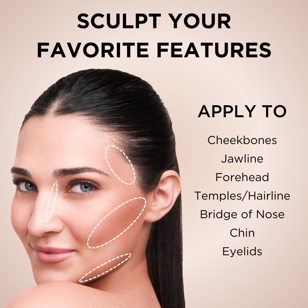 HALEYS Re-sculpt contour powder layers easily with foundation and bronzer.
