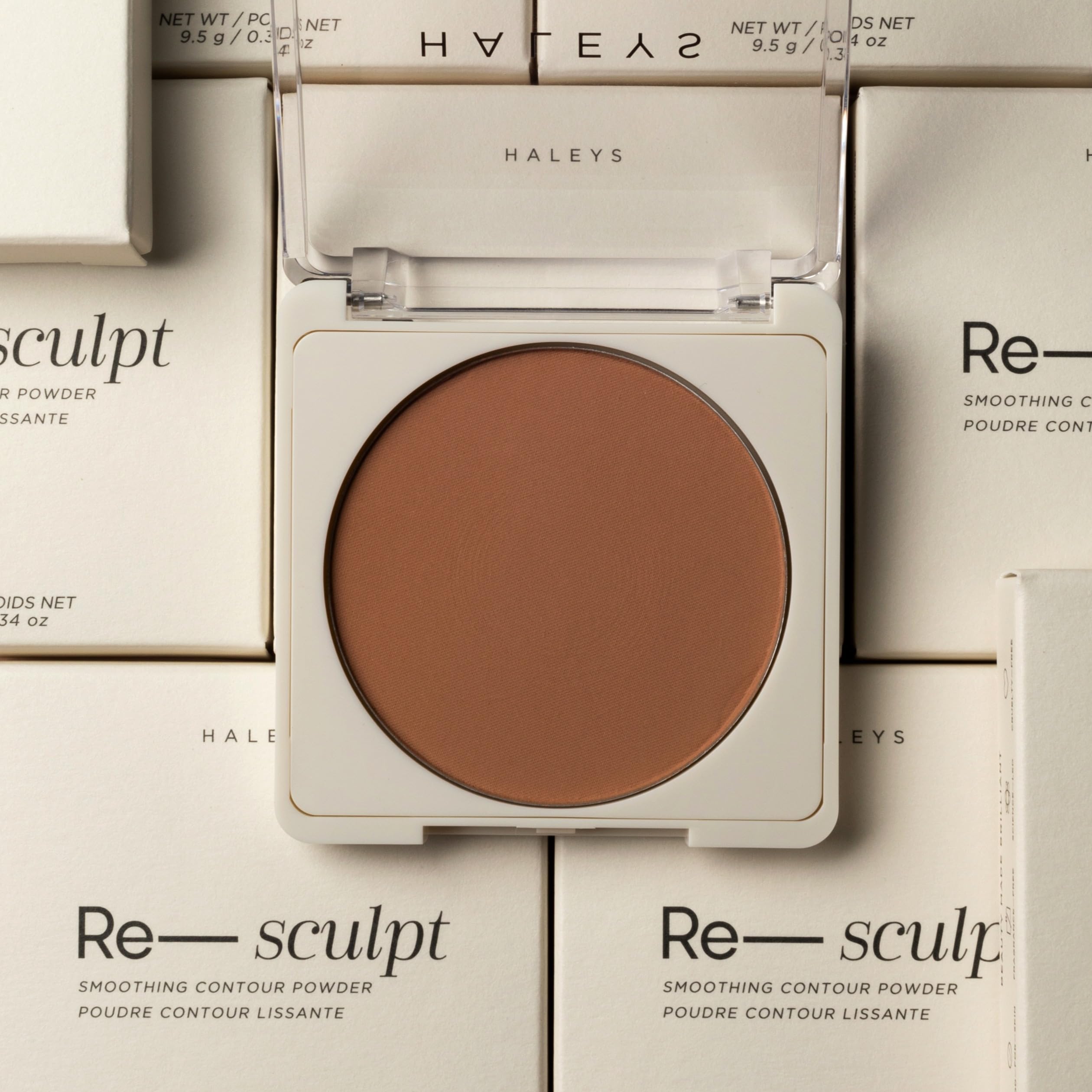 HALEYS Re-sculpt contour powder smooth non-caking texture.