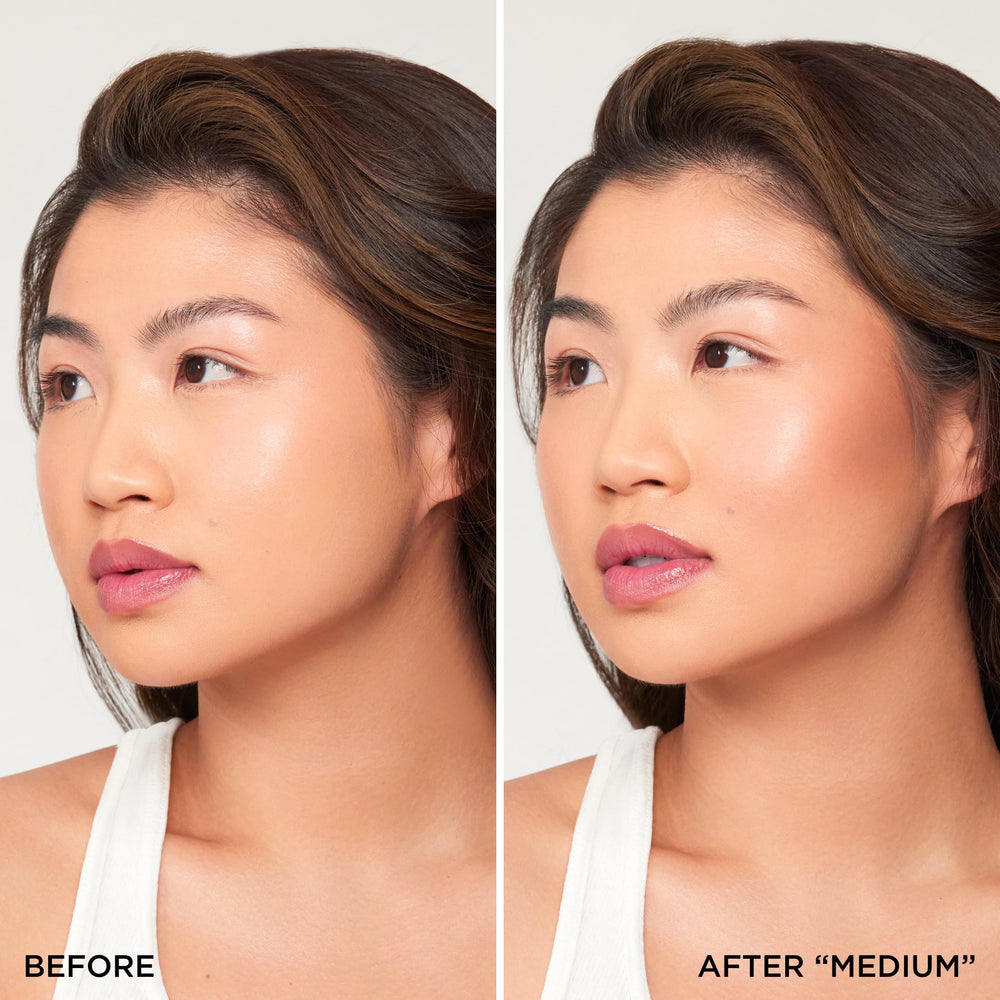 HALEYS Re-sculpt medium skin-swatch highlights a matte, warm contour