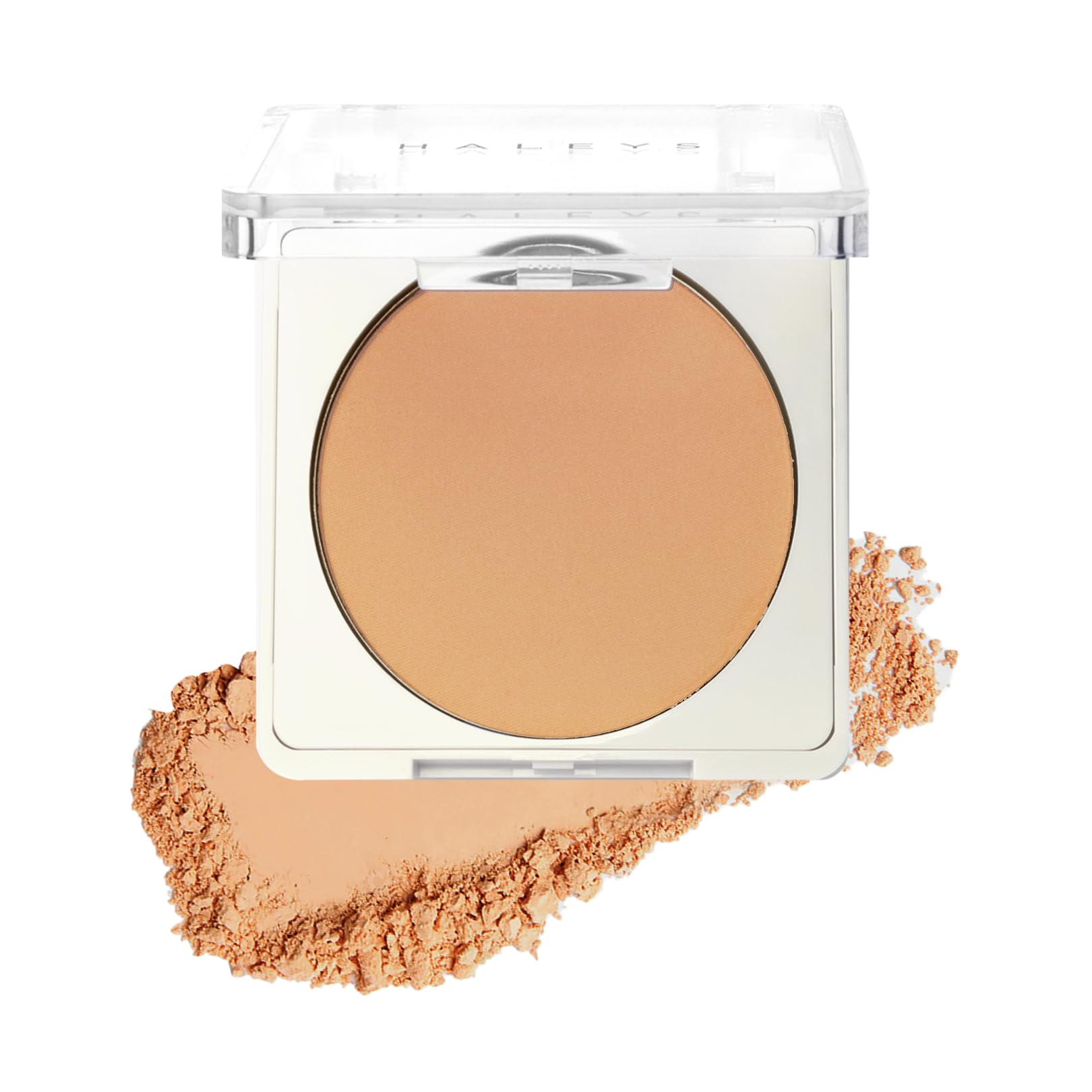 HALEYS Re-cover pressed powder compact for portable touch-ups and shine control.