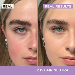 HALEYS Re-form foundation swirl on skin demonstrates buildable coverage