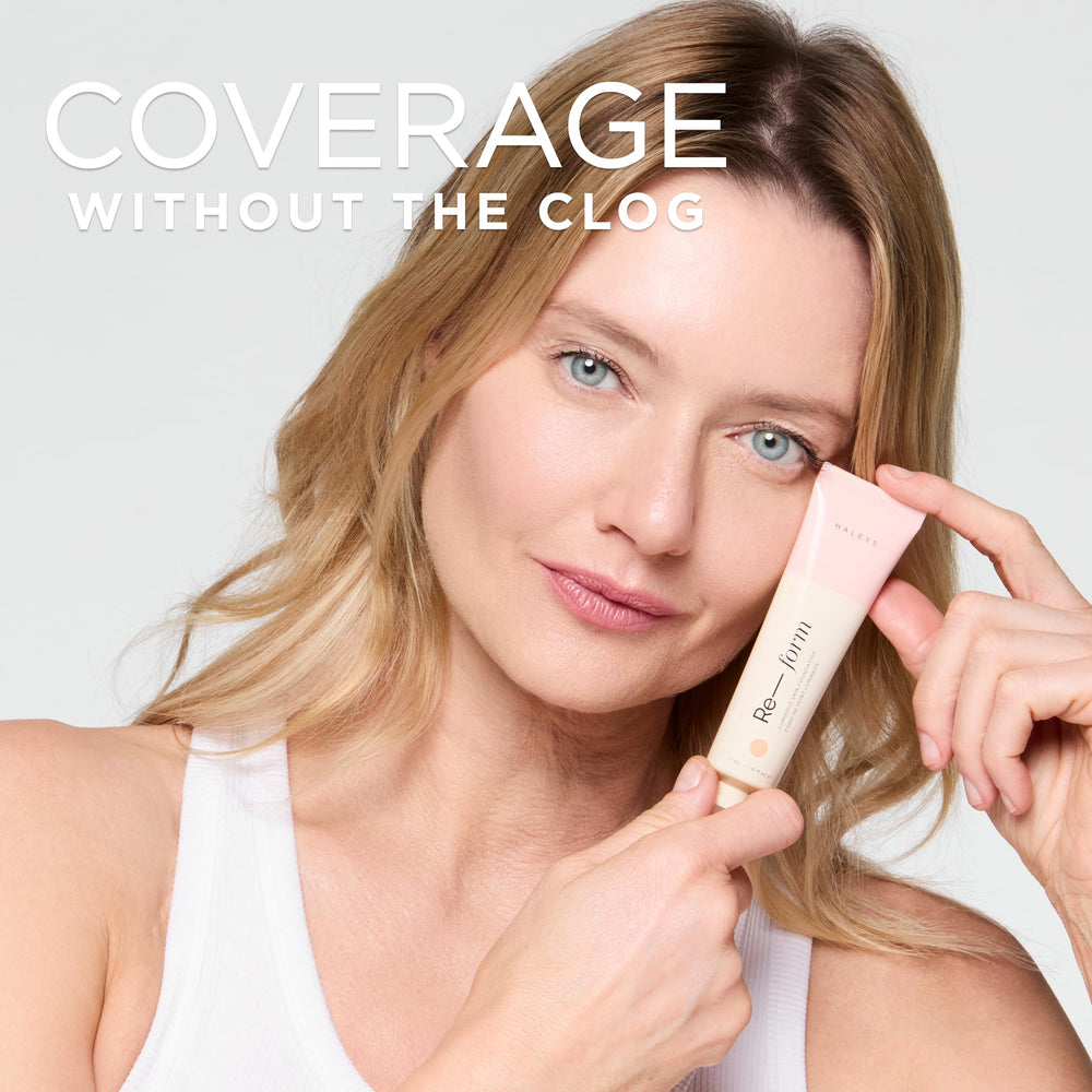 HALEYS Re-form foundation on mature skin delivering lasting balanced glow