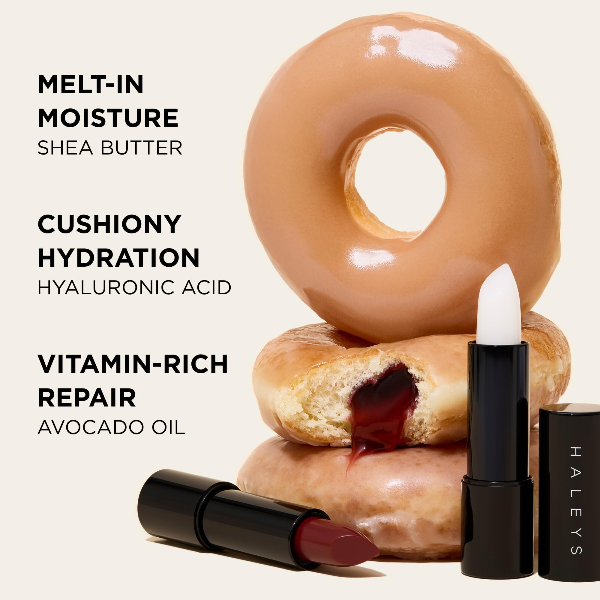 HALEYS Re-Pair Glazed swatch reveals richer tint and hydrating feel.