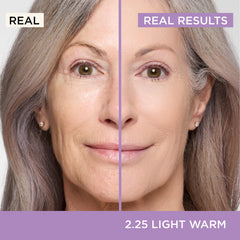 HALEYS Re-set swatch on skin showing seamless coverage and texture blurring.