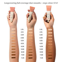 HALEYS Re-set texture softens skin and conceals imperfections in swatch