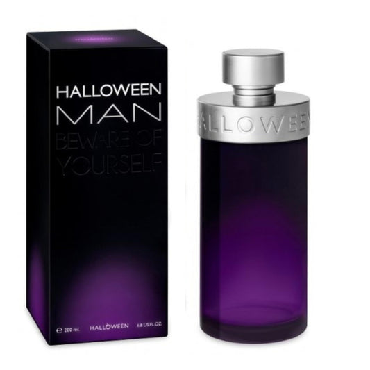 Halloween Man Eau de Toilette bottle front view showing premium masculine branding for evening wear.