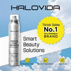 HALOVIDA Dry Shampoo in use adding volume at roots
