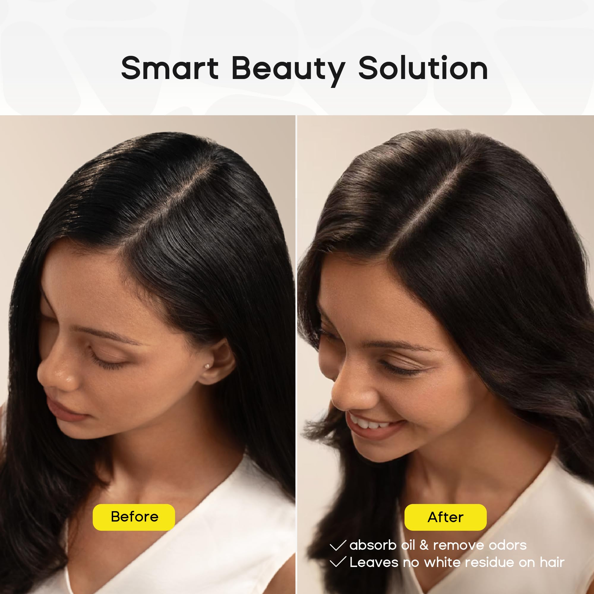 HALOVIDA dry shampoo absorbs oil for lightweight volume.
