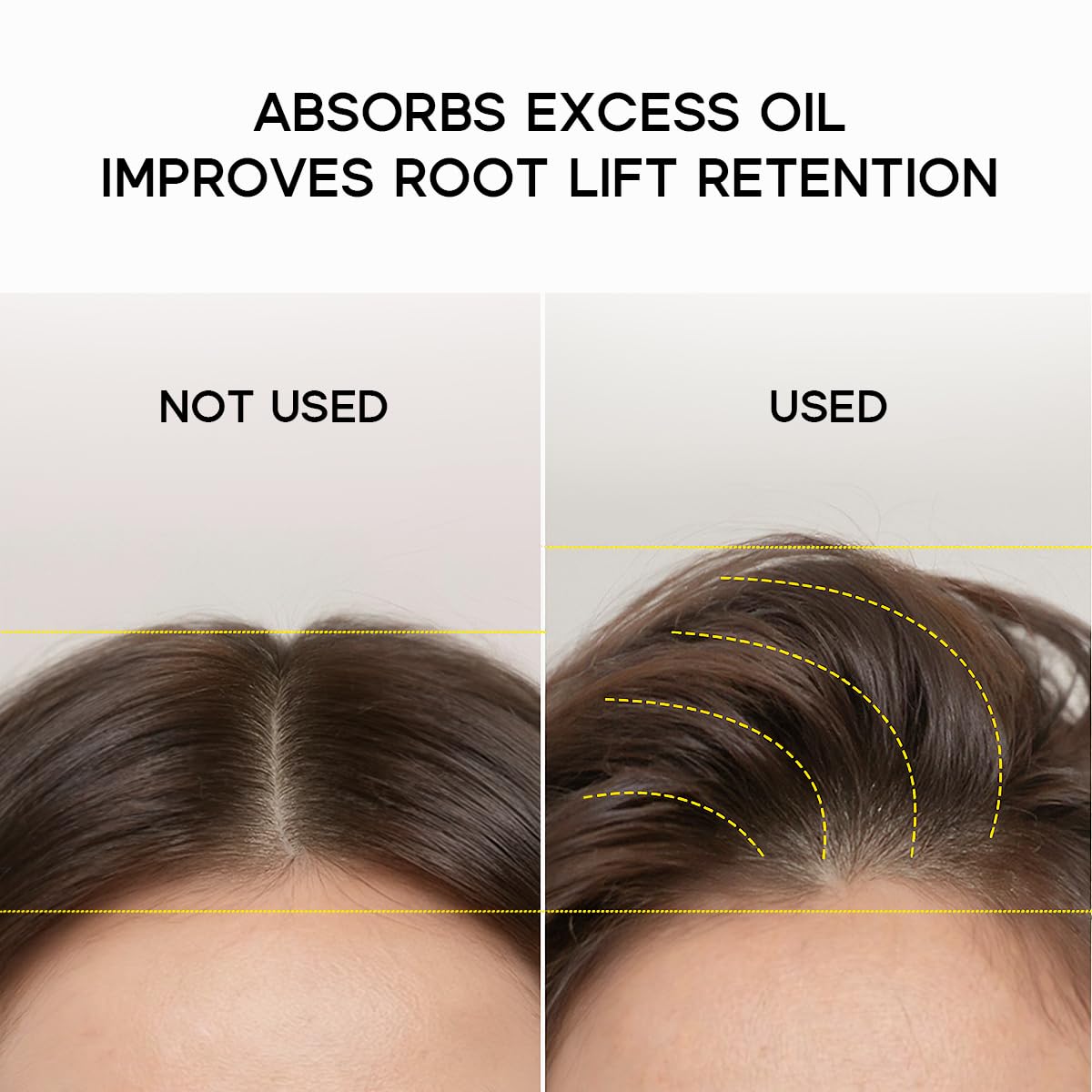 HALOVIDA root lift visual showing volumizing effect after use.