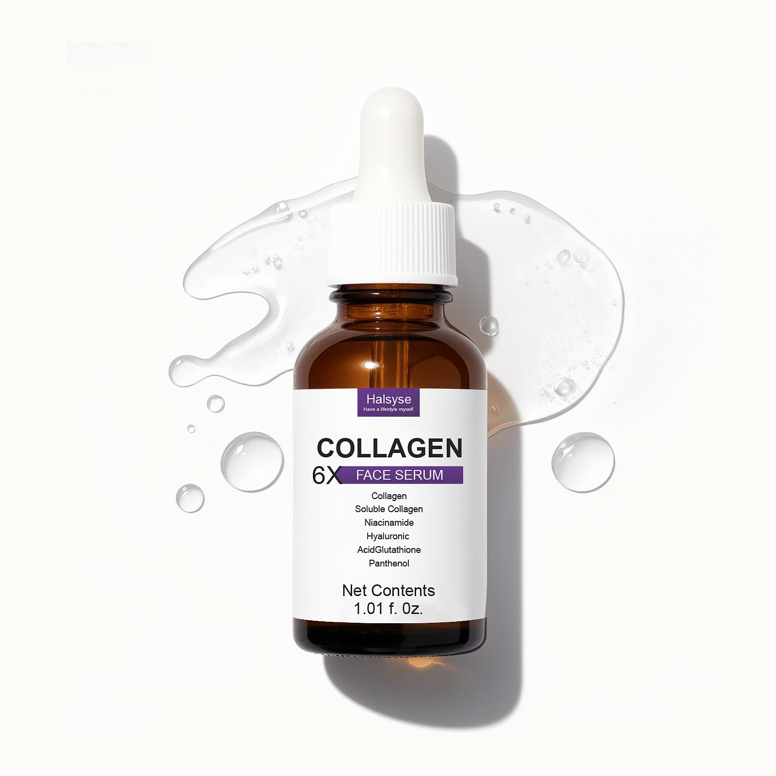 Halsyse anti-aging serum bottle showing premium formula for firmer skin