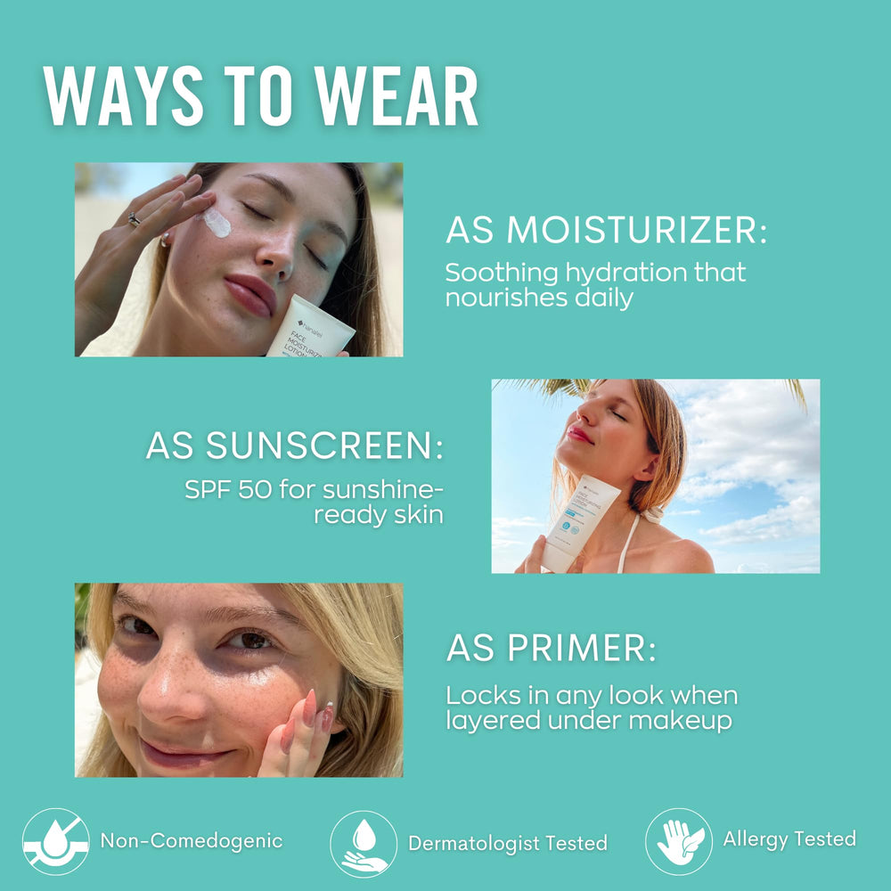 Hanalei Mineral Sunscreen Face Moisturizer SPF 50 sensitive-skin friendly.