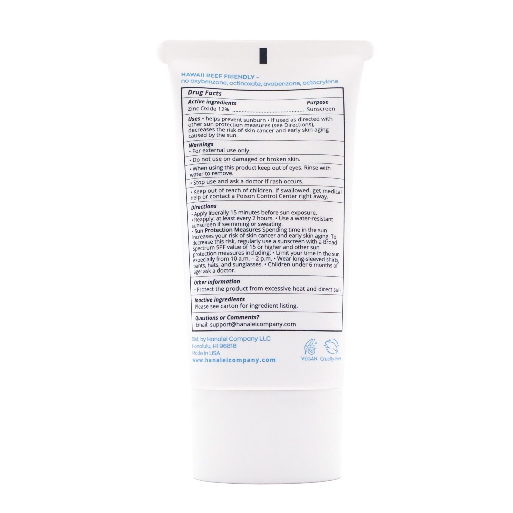 Hanalei Mineral Sunscreen Face Moisturizer SPF 50 smooth finish after application.