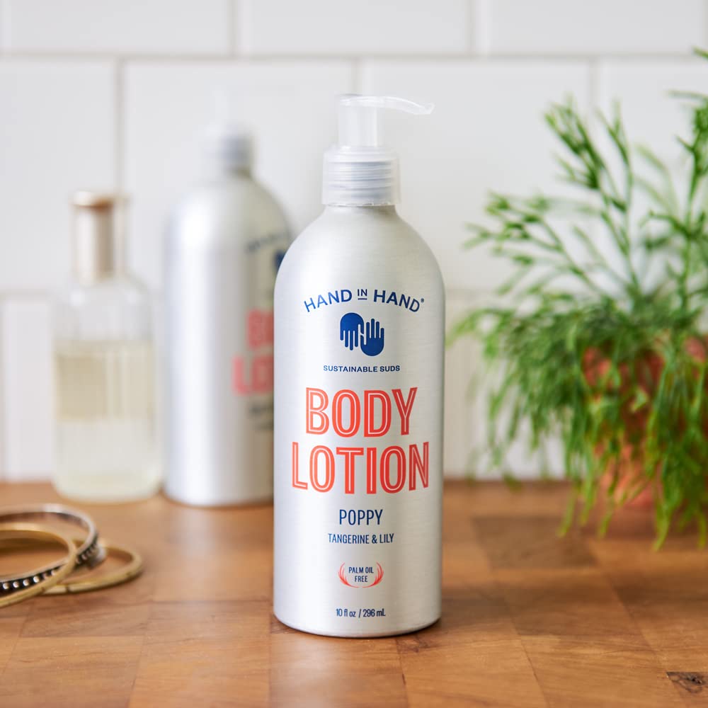 Hand in Hand Body Lotion pump provides quick, lasting moisture.
