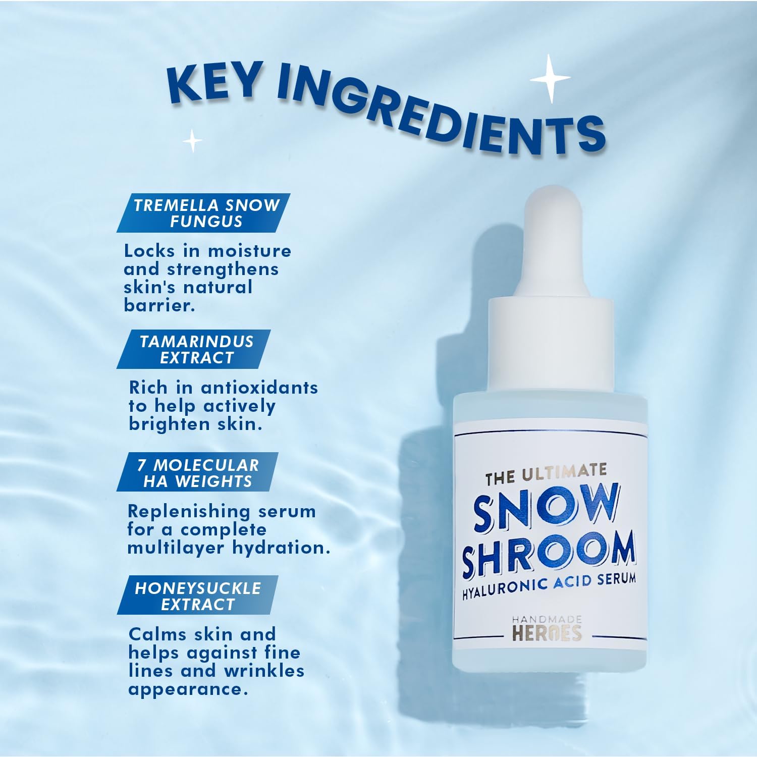 Handmade Heroes Tremella pump disperses serum for smooth application