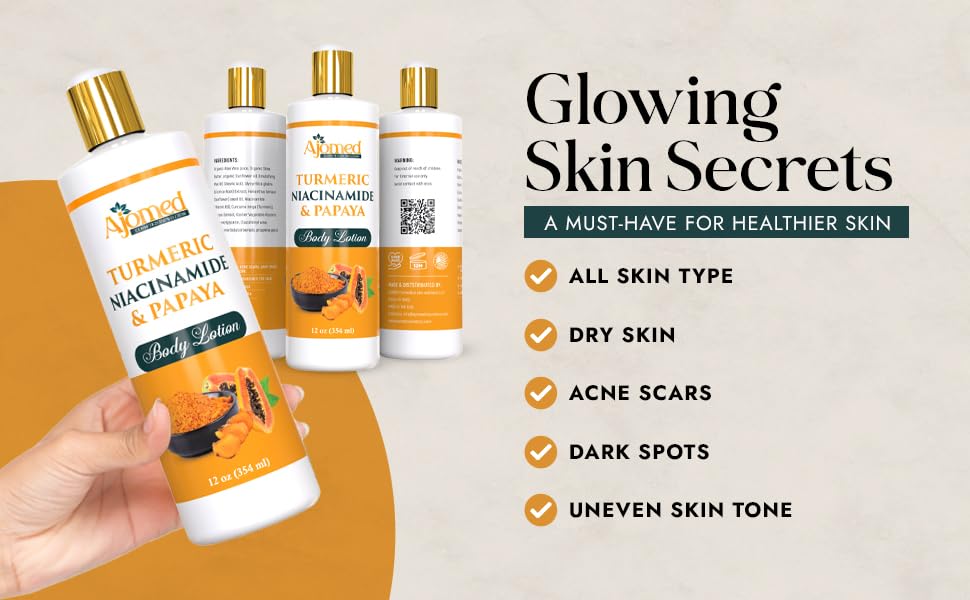 Handmade niacinamide papaya turmeric cream tube glows softly for daily use.