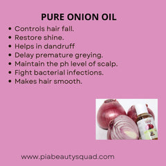 Handmade Onion Hair Oil droplets on hair during application for conditioning and frizz control