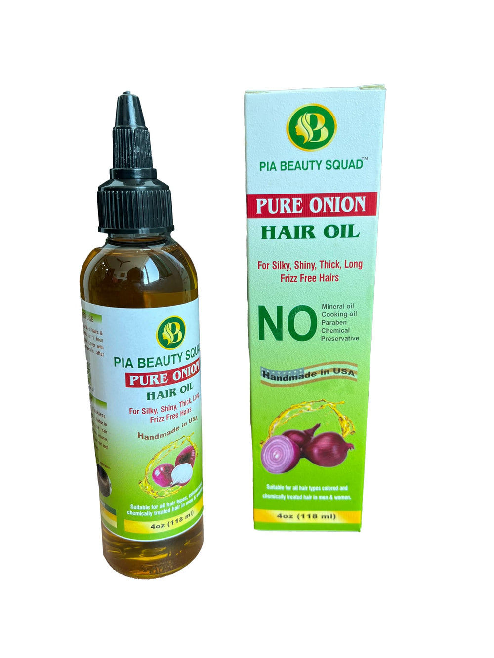 Handmade Onion Hair Oil being applied to scalp showing nourishing pre-shampoo care