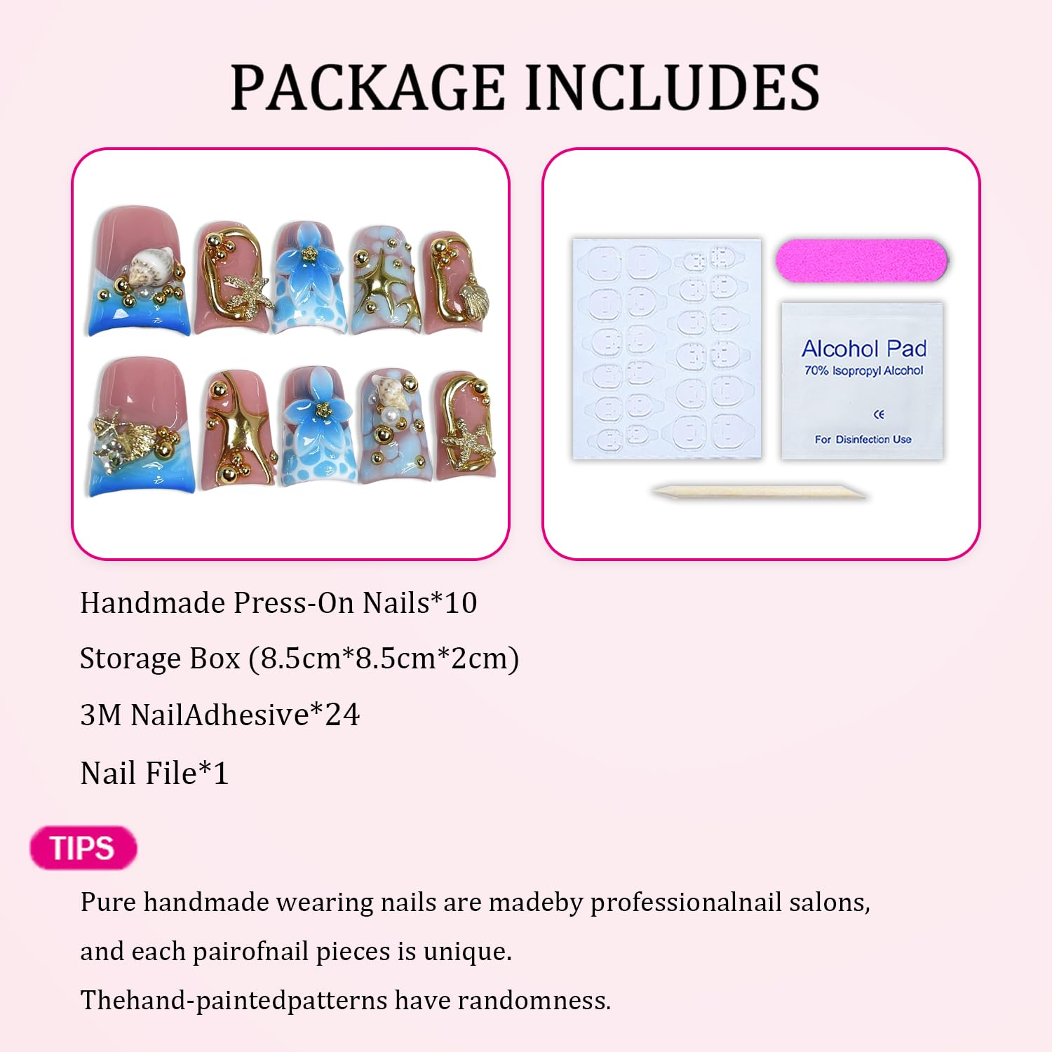 3D starfish-shell nails with a multi-layer gel finish for durable wear.