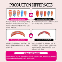 10 Pcs Handmade Press On Nails – compact box keeps nails organized.