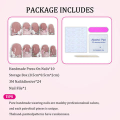 Handmade Press-On Nails thick acrylic multi-layer gel for durability.