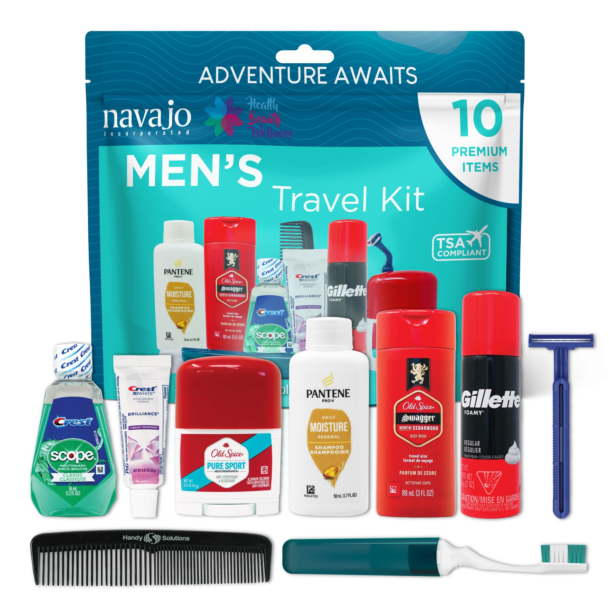 Handy Solutions travel kit bag open, organized for on-the-go grooming.
